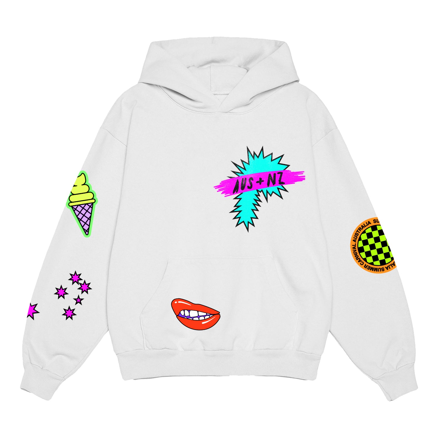 WHITE SUMMER CARNIVAL HOODIE Sony Music Entertainment Australia Pty Limited